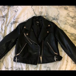 Brand new Zara leather bomber jacket